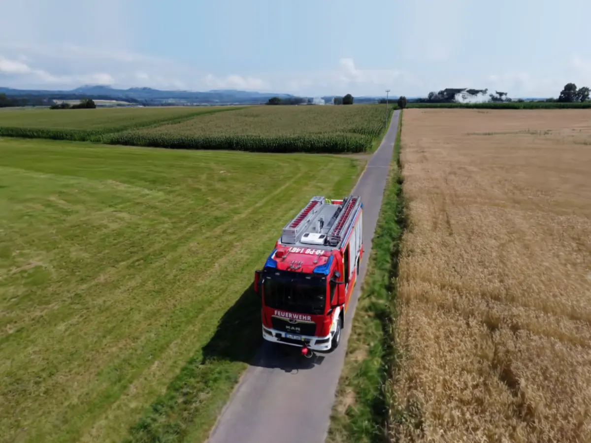3D-Modell des Hilfeleistungslöschfahrzeugs HLF 20 der Feuerwehr Petersberg